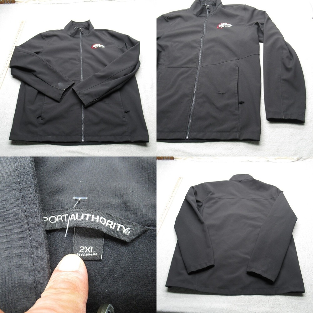 Cobble Stone Car Wash Jacket Men XXL Port Authority Black Pockets Full Zip Rain